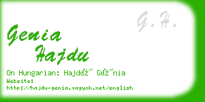 genia hajdu business card